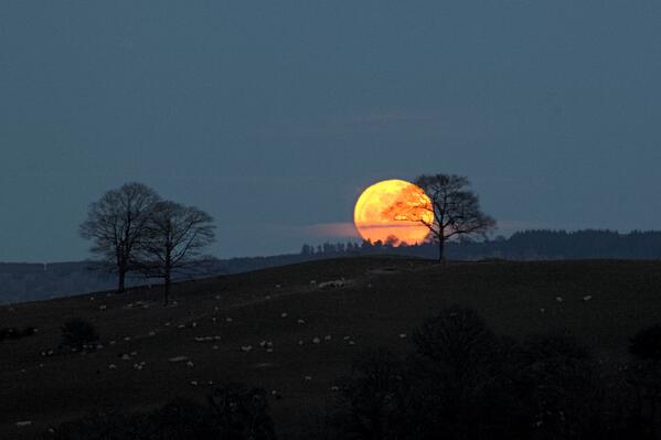 Great image RT @Blakmountphoto: @VirtualAstro last full moon of the winter over the #breconbeacons http://t.co/IjXOPHVSqR - embedded image