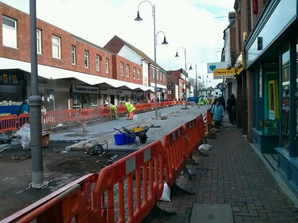 Progress is being made with Bromsgrove's new high street but there's not much space left for shoppers. http://t.co/wsxueW1rvZ - embedded image