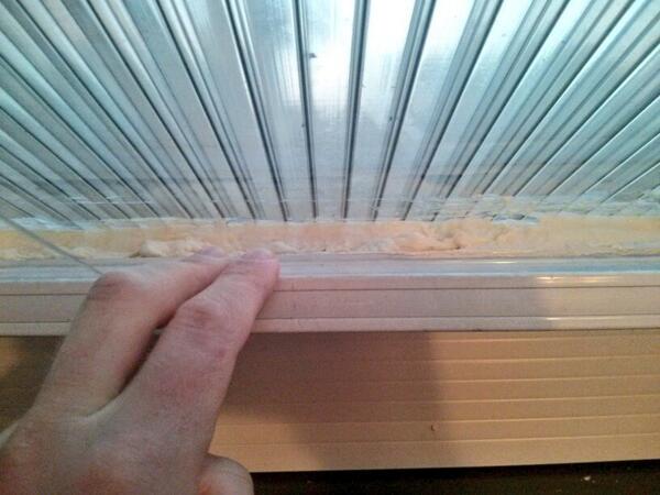 Fill it with foam! (Conservatory roof had a gap). Need more holes to fill now .... #diy #likeAchildWithAHammer http://t.co/iEUGHUpoUK - embedded image