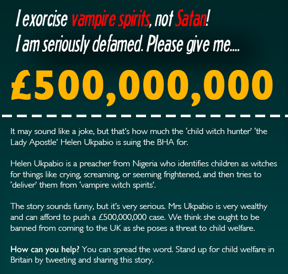 RT We're being sued by a 'child witch hunter' (!) for £500,000,000! You'll never guess why... https://t.co/o8wvvNkmMp  - embedded image