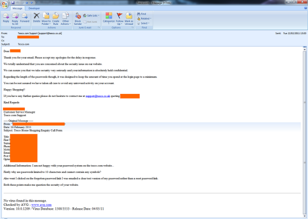 Tesco forced short passwords in order to reduce the time you spend on the login page. Right... http://t.co/WzOUvvmQYZ http://t.co/TWViZDyEcS - embedded image