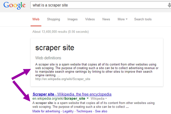 .@mattcutts I think I have spotted one, Matt. Note the similarities in the content text: http://t.co/uHux3rK57f - embedded image