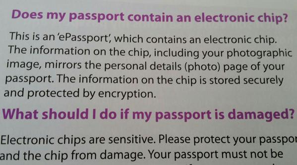 RT "The information on the [passport] chip is stored securely and protected by encryption"
⚠ https://t.co/umvjjEAA6o  - embedded image 1