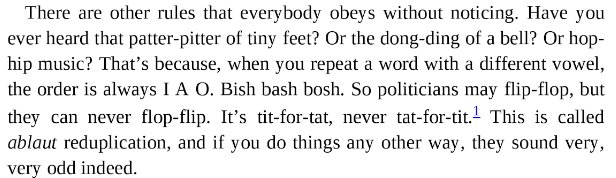 RT This on vowel sound order is interesting. It's never drop-drip, it's always drip-drop.  - embedded image 