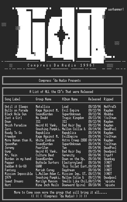 RT On this date 20 years ago: The first known MP3 rip of a song ('Until it sleeps' by Metallica) is released.  - embedded image 
