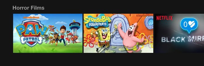 Netflix seems to be having problems making suggestions today.  - embedded image 1
