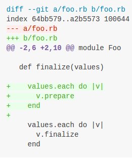 RT Using #git 2.9+? You should immediately enable `--compaction-heuristic` for improved diffs. Comparison below.  - embedded image 2
