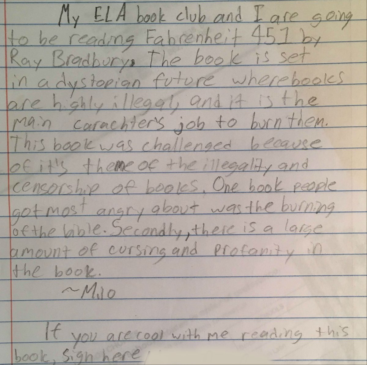 RT tfw your kid's school makes you sign a permission slip so he can read Fahrenheit 451    - embedded image 2