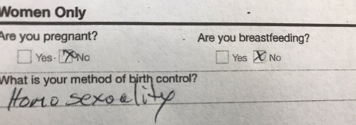 RT At a new dentist, doing intake forms, feeling a bit cheeky.  - embedded image 