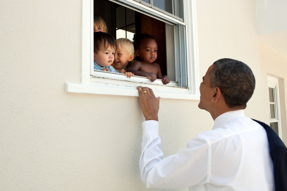 RT "No one is born hating another person because of the color of his skin or his background or his religion..."  - embedded image 